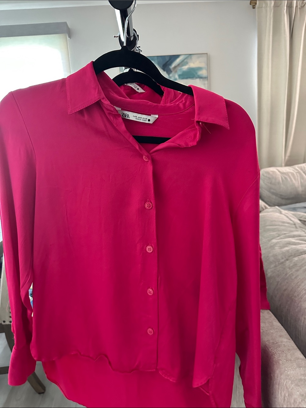 Zara Fuchsia Button-Down Shirt